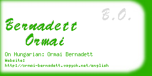 bernadett ormai business card